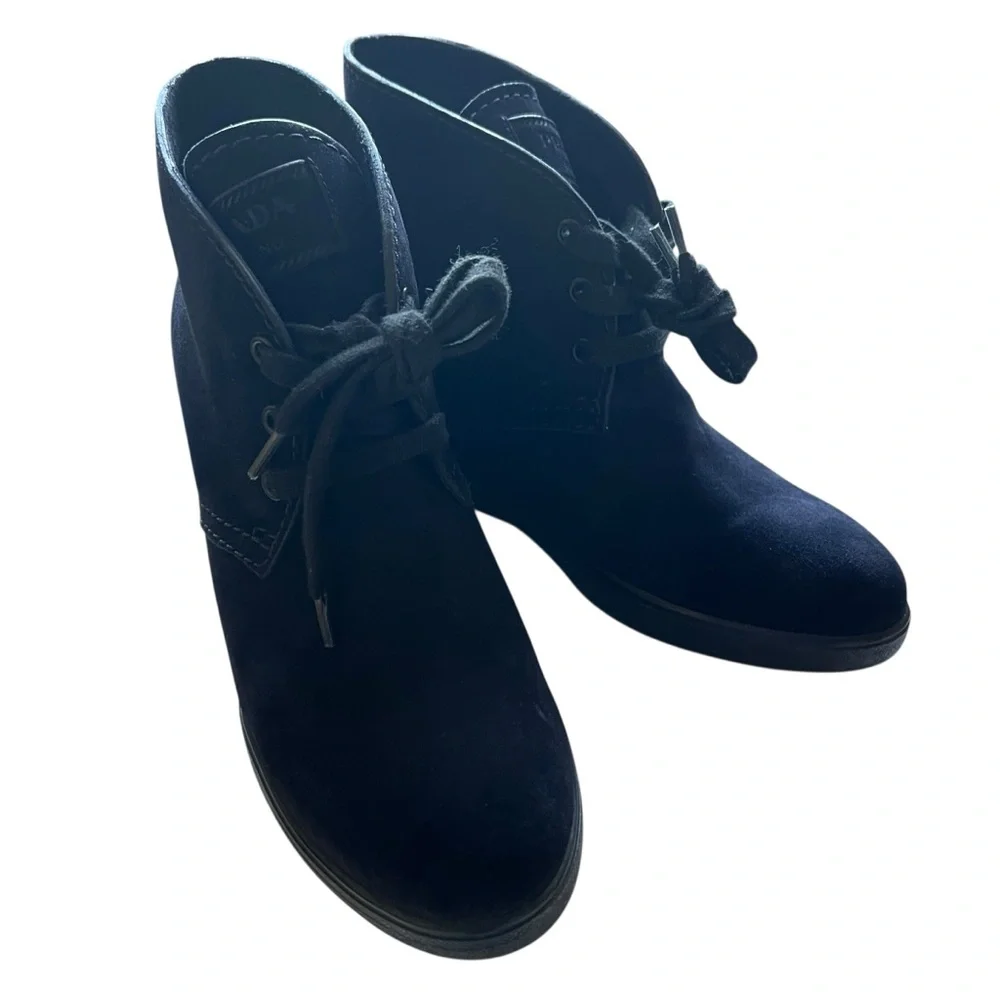 Prada Black Suede Lace-Up Ankle Shoes Women’s EU 36.5